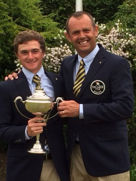 Paul Dunne and European non-playing captain, Andrew Coltart.