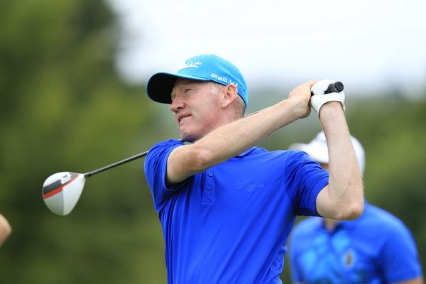 John Kelly tees off the 15th during the final round of the 2014 Irish Open. Picture: Eoin Clarke www.golffile.ie