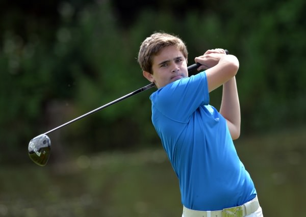 Peter Taylor (Tandragee) driving at the 10th hole during the Leinster Boys' Under 13 Open Championship at Corrstown Golf Club (21/07/2014). Picture by Pat Cashman