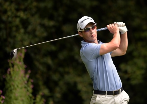 Daniel Holland (Castle) driving at the 11th tee during the final round of the Mullingar Electrical Scratch Cup at Mullingar Golf Club today (Monday 04/08/2014). Picture by Pat Cashman