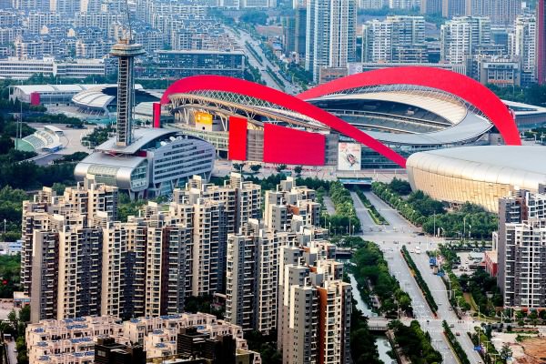 The Olympic Stadium in Nanjing, China.