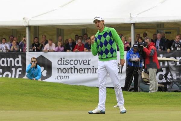 Sweden's Joakim Lagergren celebrates his maiden win at Galgorm Castle Picture: Thos Caffrey / www.golffile.ie