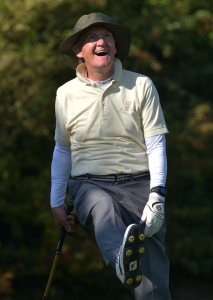 Michael Foley (Faithlegg) driving from the 17th in the final round of the 2014 Leinster Veterans Amateur Open Championship at Athy Golf Club (10/09/2014). Picture by Pat Cashman