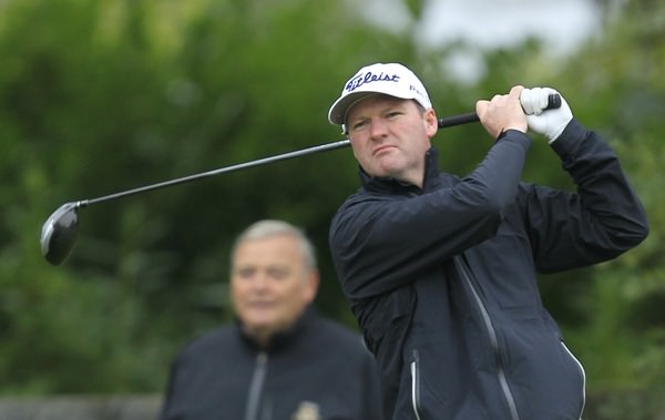 John Dwyer (Ashbourne G.C) on the 1st tee during the 103rd Irish PGA Championship last year. Picture: Thos Caffrey / www.golffile.ie