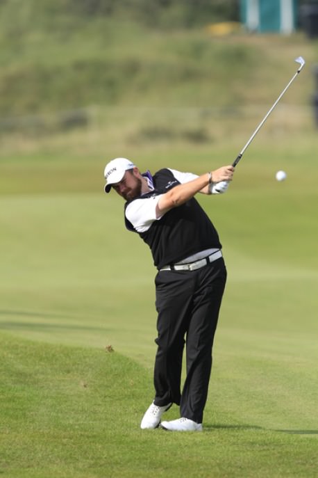 Shane Lowry plays his approach to the 10th at Kennemer Golf and Country Club in third round of the KLM Open. Picture: Thos Caffrey / www.golffile.ie