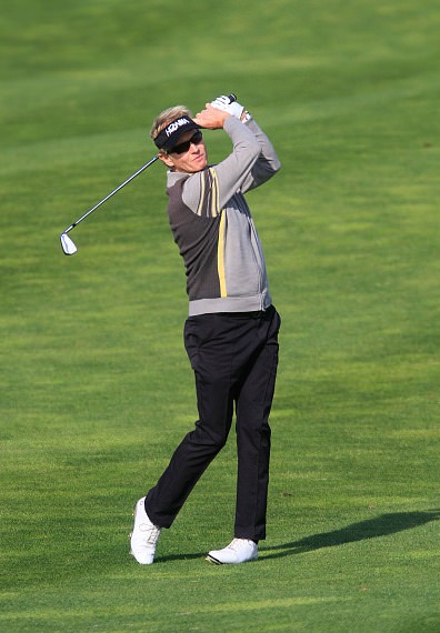 Phil Golding is out in front in Amsterdam. Picture via European Senior Tour