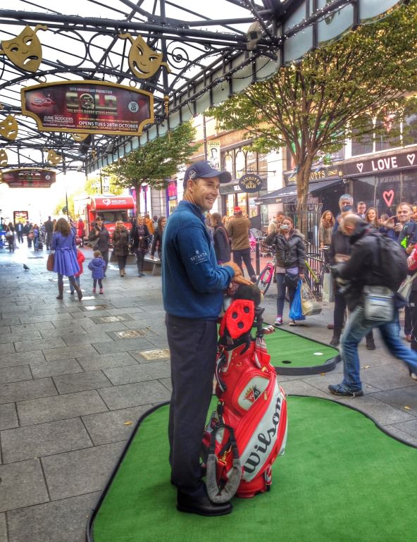 Pádraig Harrington poses outside The Gaiety to promote "An Evening with Pádraig Harrington" on January 20.