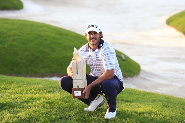 Brooks Koepka with the Turkish Airlines Trophy. Picture Fran Caffrey www.golffile.ie