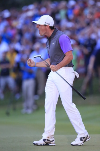 Rory McIlroy in his moment of triumph at the US PGA. Picture Eoin Clarke, www.golffile.ie