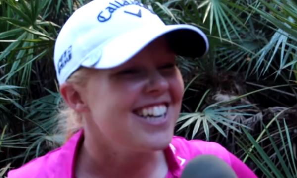Stephanie Meadow is trying to stay "chilled" at the LPGA Q-School. She has her puppy for company this week. 