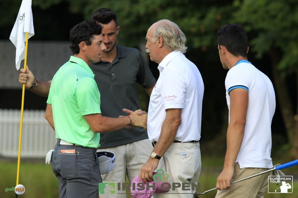 Rory McIlroy and Dermot Desmond during the pro-am for the 2014 Irish Open at Fota Island. Picture: Eoin Clarke / www.golffile.ie