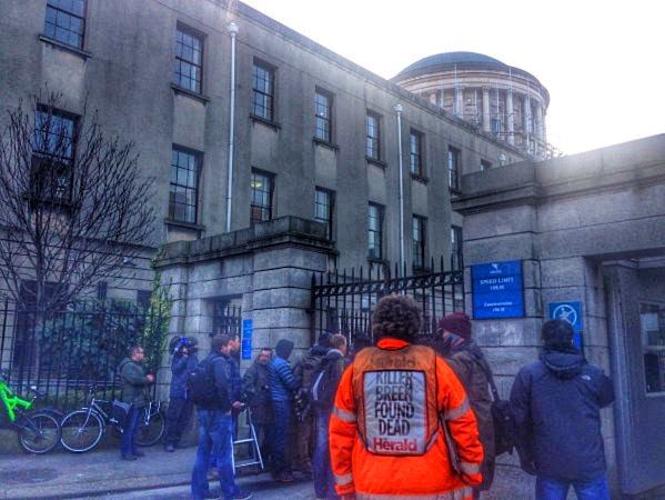 Photographers and onlookers wait for a glimpse of Rory McIlroy outside the Four Courts last Tuesday afternoon. He would not appear until the building closed after 9pm but only to head to another office nearby for late night talks with his legal counsel.