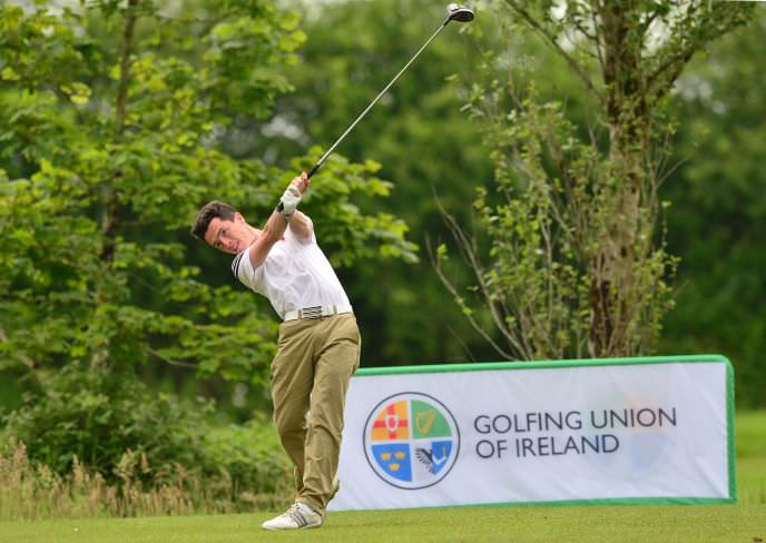 Rory Williamson (Holywood) driving from the 9th tee. Picture by Pat Cashman