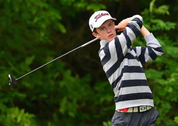 Harry Gillivan (Westport) driving from the 6th tee during the third round of the 2015 Irish Boys Amateur Open Championship Picture by Pat Cashman