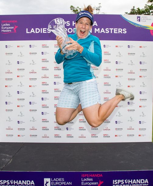 Winner Beth Allen celebrates. Picture: Ladies European Tour.