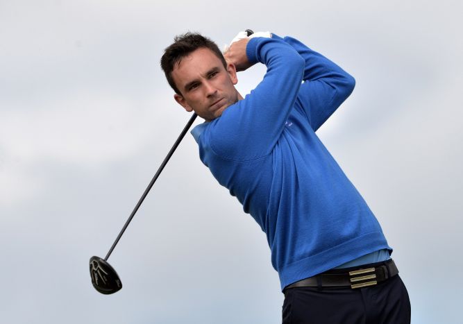 Ian O'Rourke (Munster) driving from the 1st tee during the second day of the 2015 Interprovincial Championship at Rosapenna. Picture by Pat Cashman