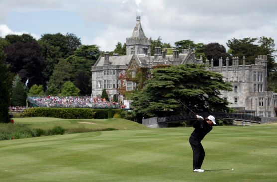 Graeme McDowell hits to the 18th at Adare Manor during the 2010 JP McManus Invitational that raised €43m for charity