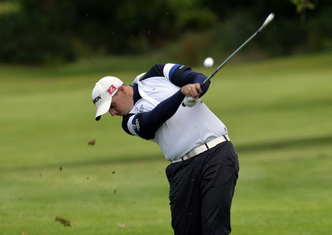 Alan Lowry (Esker Hills) laying up at the 16th in the final round of the 2015 Mullingar Electrical Scratch Cup at Mullingar Golf Club. Picture by Pat Cashman