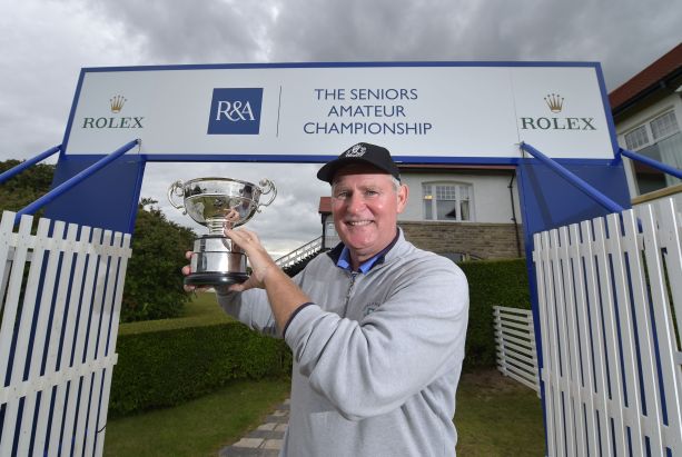 Patrick Tallent wins the Seniors Amateur Championship at Royal County Down. (7 August 2015) Credit: The R&A
