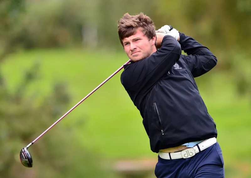 Kevin Power (Kilkenny) driving at the 11th tee during the second day of strokeplay at the 2015 Irish Amateur Close Championship at Tramore Golf Club (19/05/2015) Picture by Pat Cashman
