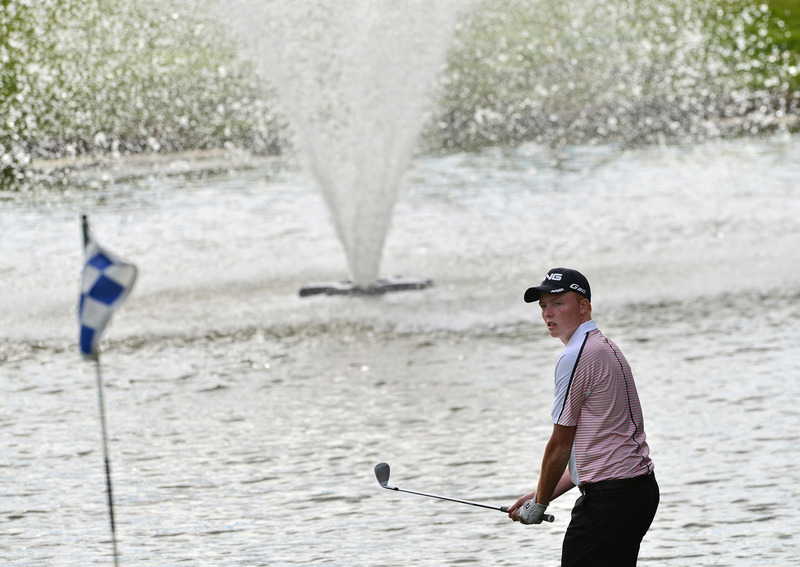 Robin Dawson (Faithlegg) pitching to the 16th green. Picture by Pat Cashman