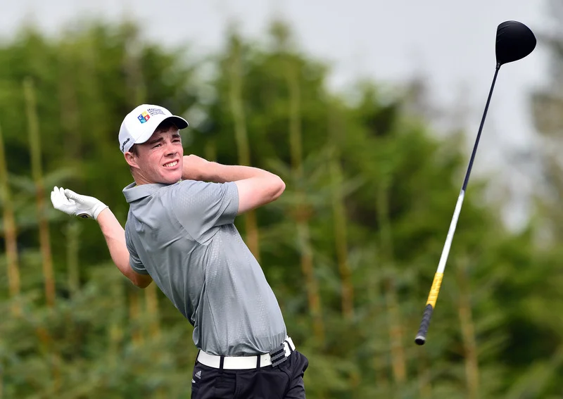 Stuart Grehan (Tullamore) driving at the 8th. Stuart Grehan (Tullamore) driving at the 8th tee during the second day of strokeplay at the 2015 Irish Amateur Close Championship at Tramore. Picture by Pat Cashman