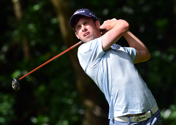 Alex Gleeson (Castle) driving at the 11th tee in the Irish Youths Open & Irish Colleges Invitational Championship at Moyola Park. Picture by Pat Cashman