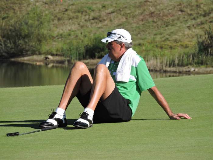Adrian Morrow takes a breather in the sunshine in Bulgaria. Picture: Bulgarian Golf Association