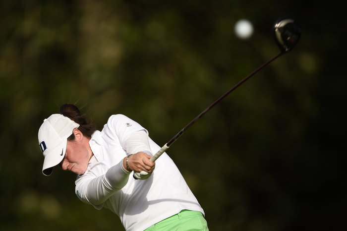 Leona of competes at the LPGA's Evian Championship 2015 at Evian Resort Golf Club, in Evian-Les-Bains, France, on September 11, 2015. Photo Philippe Millereau / KMSP / DPPI
