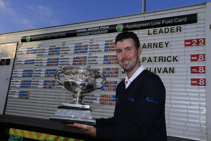 Niall Kearney won the 2015 Irish PGA by 14 strokes with a record, 22 under par total at Dundalk. Picture © www.golffile.ie
