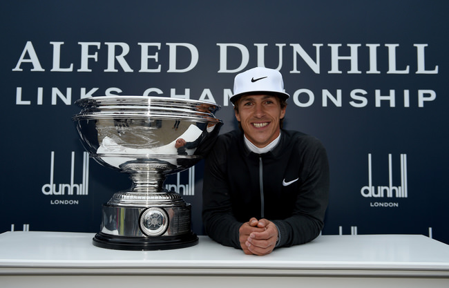 Thorbjørn Olesen with the trophy. Picture: Getty