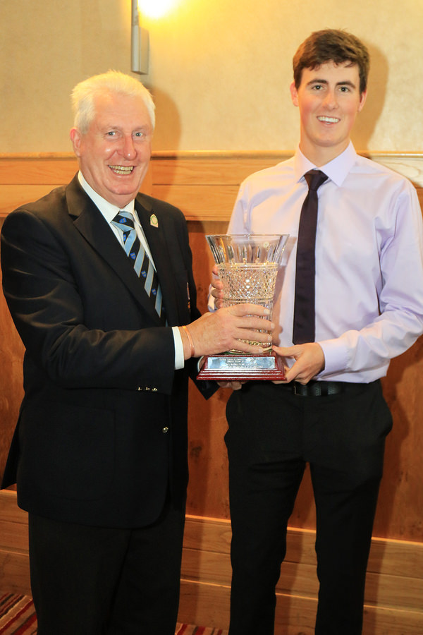 Mr John Moloughney, Chairman Munster Branch GUI presenting Gary Hurley (West Waterford) with the Munster Senior Golfer of the Year Award. 24th Nov 2015, Munster Branch GUI Annual Delegates Meeting. Picture: Niall O'Shea