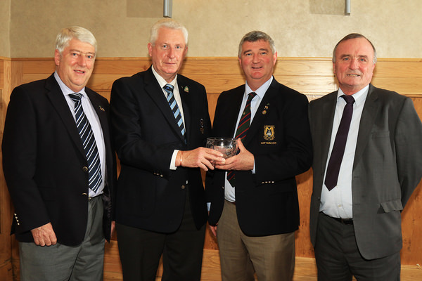 Munster Club of the Year Award. L-R, Michael Burns (Tramore), John Moloughney (Chairman) Munster Golf, David Jackman (Captain Tramore), Owen Kavanagh (Tramore). Picture: Niall O'Shea