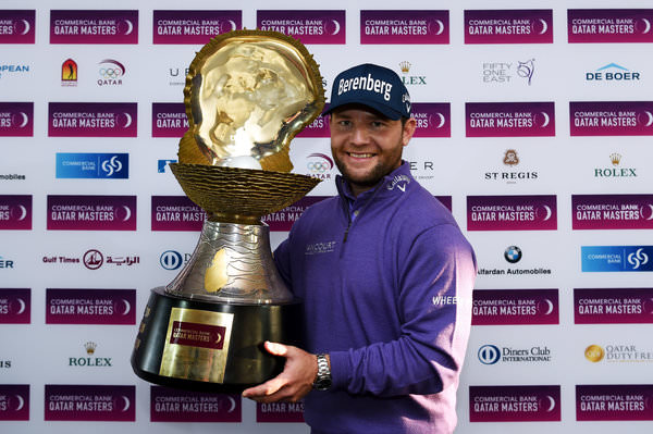 Branden Grace with the 2016 Commercial Bank Qatar Masters trophy. Picture: Getty Images