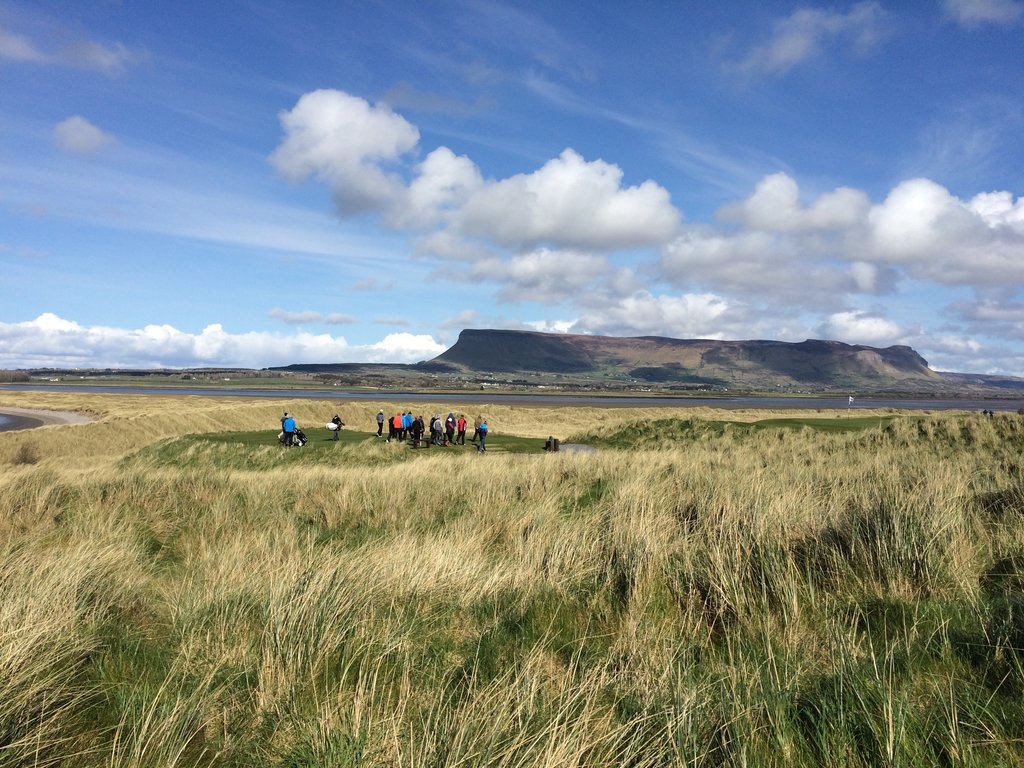 County Sligo Golf Club. Dermot McElroy and Kevin Le Blanc driving at the 10th. Picture: Brian Keogh