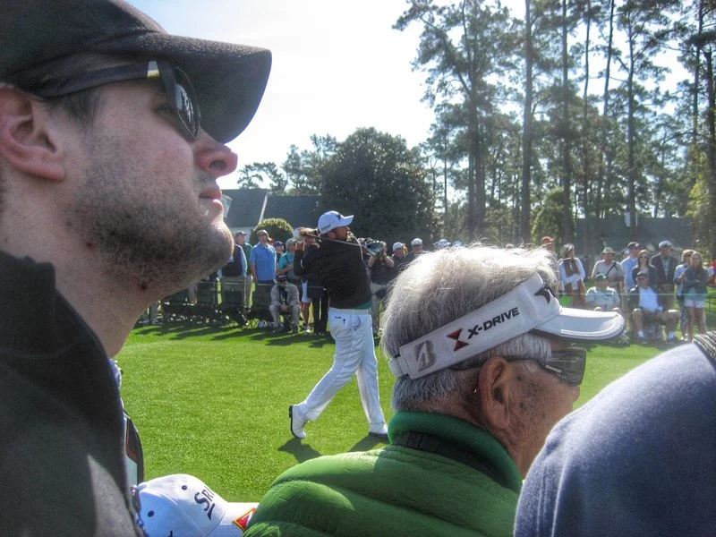 Shane Lowry hits driver off the 10th tee in Wednesday's practice round. 