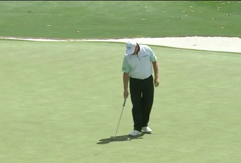 Ernie Els during his six-putt nightmare on Thursday