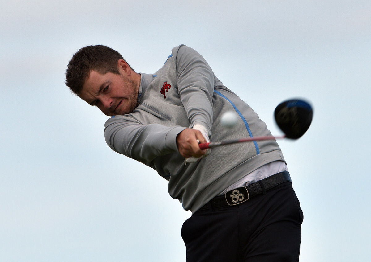 Jack Hume (Naas) driving at the 14th tee during practice for the 2016 Flogas Irish Amateur Open Championship at The Royal Dublin Golf Club. Picture by Pat Cashman