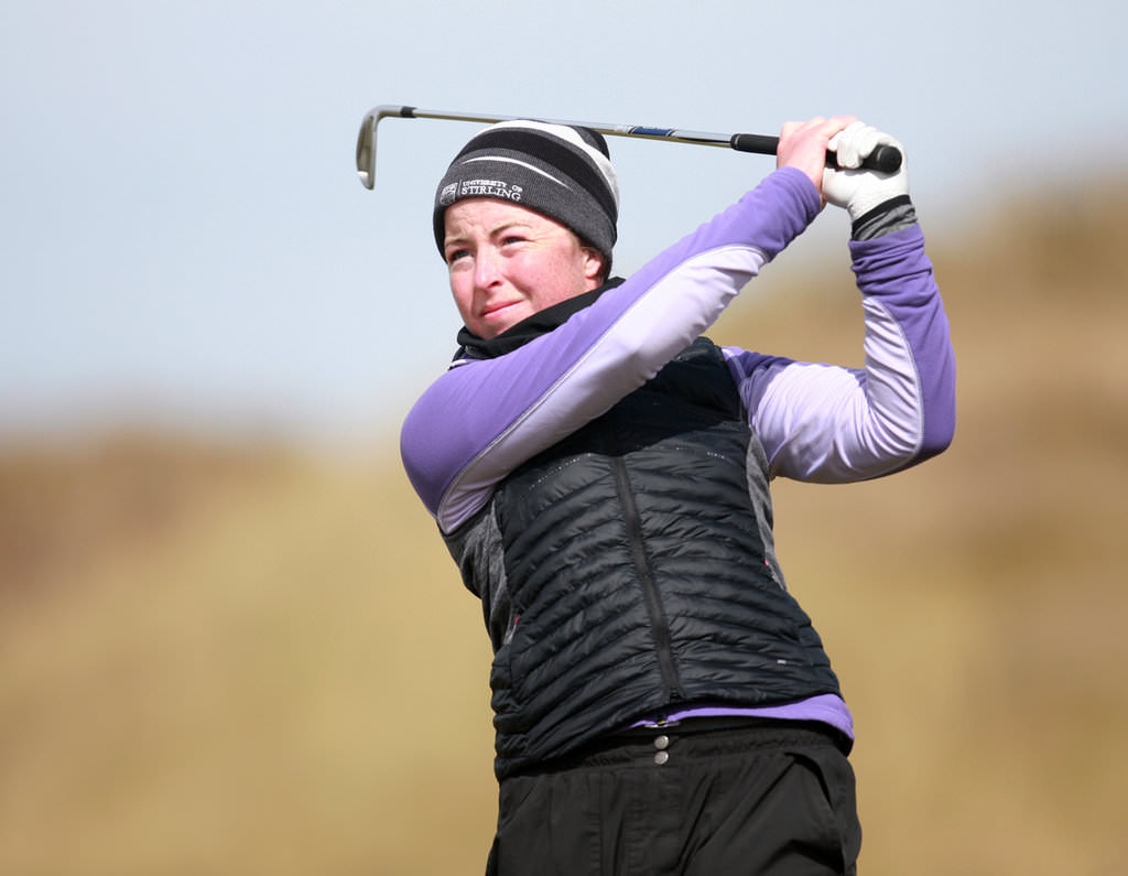 Lahinch's Sinead Sexton, picture during the recent the Irish Women's Open Strokeplay at The Island, lead the Irish Women's Close quaiifiers on her home course. Picture: Ronan Lang