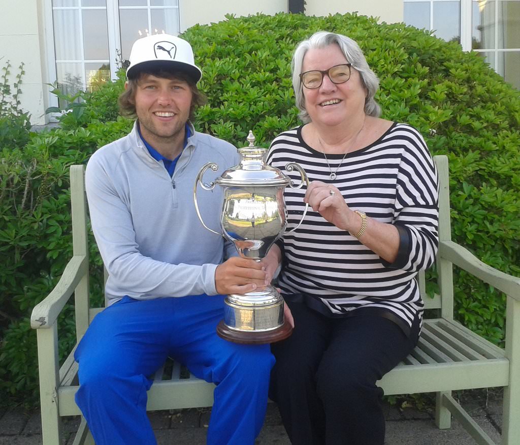 Winner Neil O'Briain with Nuremore Hotel and Country Club owner Julie Gilhooly