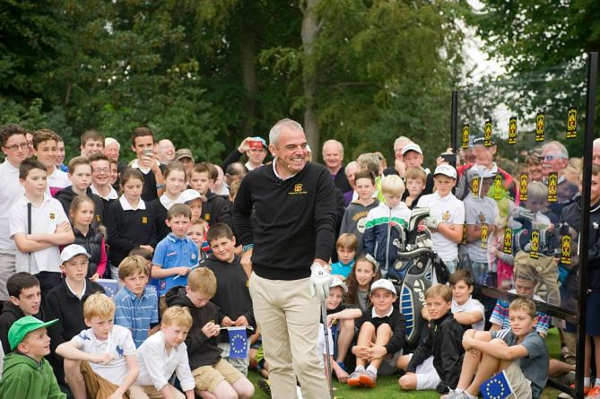 Paul McGinley during a clinic at Grange Golf Club