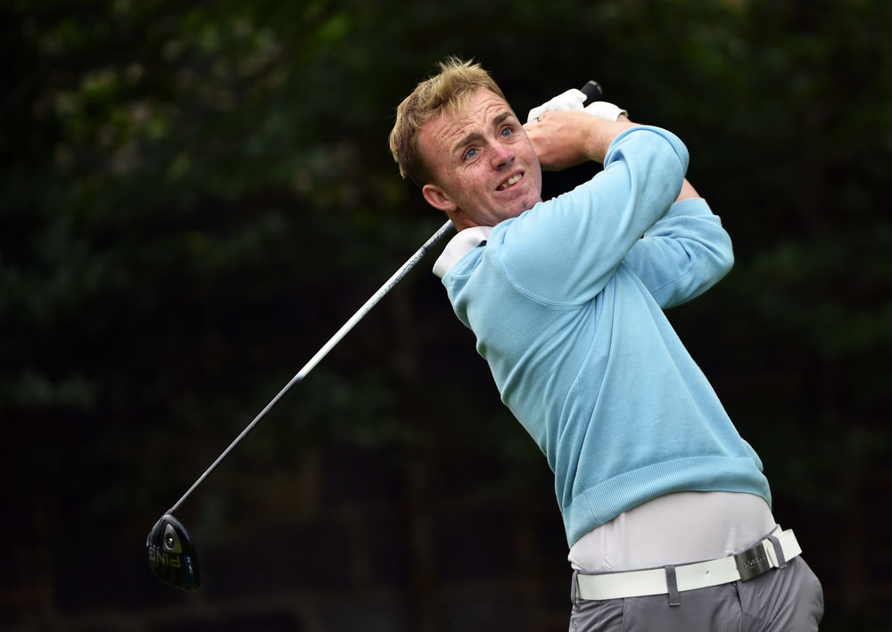 Thomas Mulligan (Co Louth) driving at the 16th tee during the third round of the 2016 Irish Boys Amateur Open Championship at Castle Golf Club. Picture by Pat Cashman
