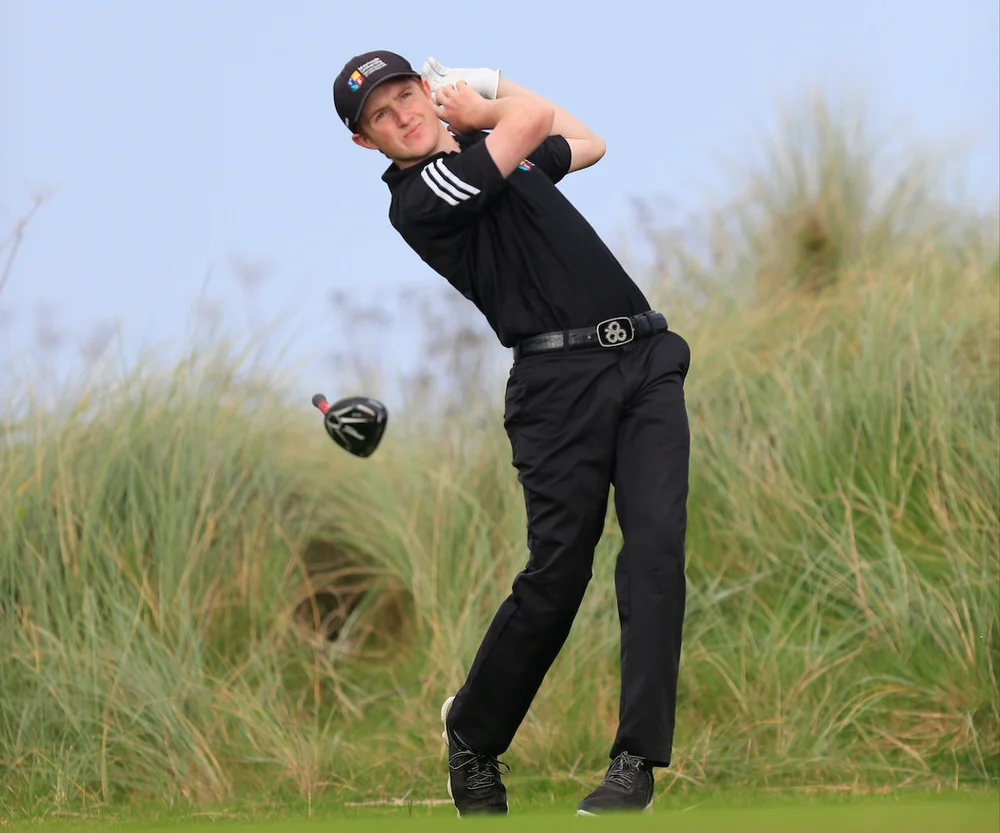 Ronan Mullarney (MU) during the 2015 Irish Intervarsity Championship at Rosslare.Picture:  Thos Caffrey / www.golffile.ie