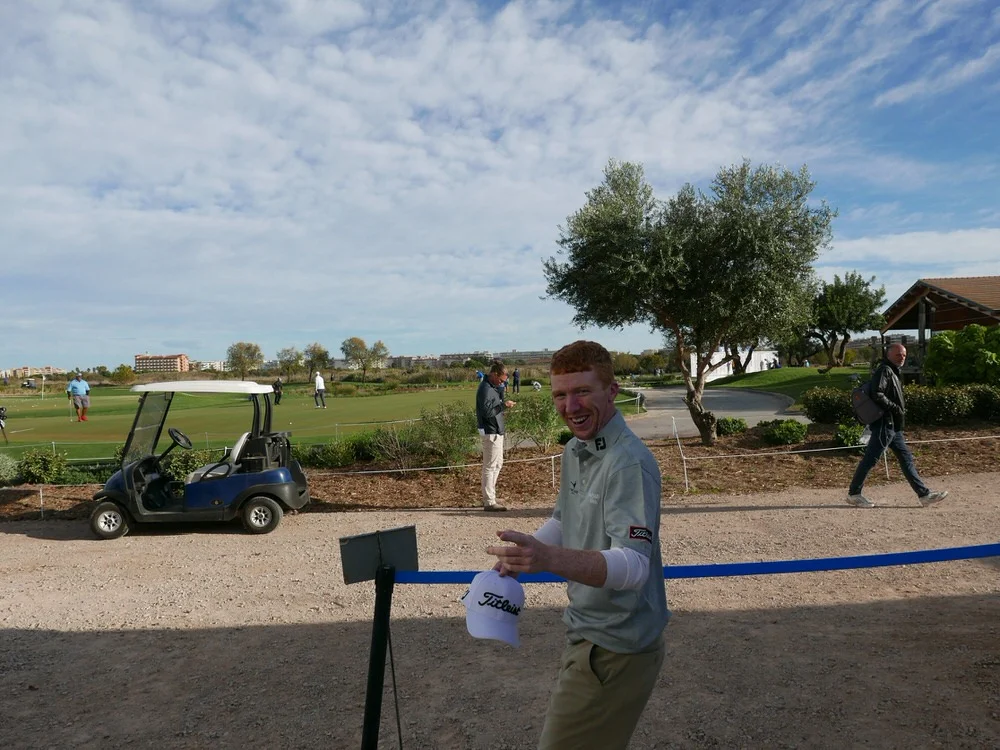A happy Gavin Moynihan after his opening round.&nbsp;Picture © Brian Keogh