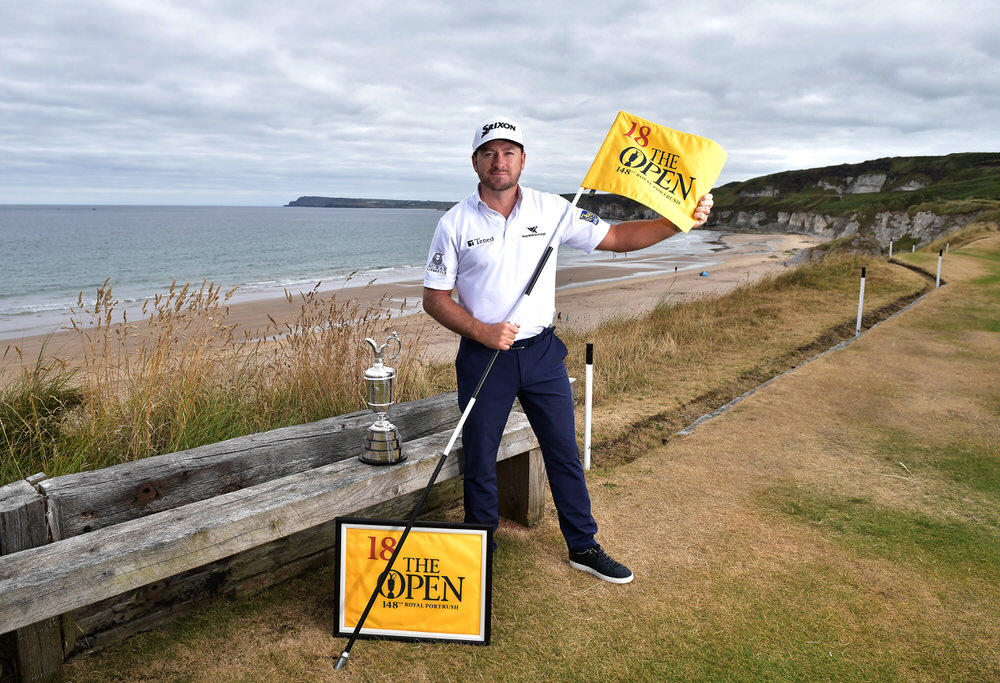  PORTRUSH, NORTHERN IRELAND - JULY 09: Graeme McDowell, Major Champion and Mastercard Global Ambassador, returned to Royal Portrush Golf Club to mark the going on sale of the first tickets to The 148th Open which will be held at the famous links from