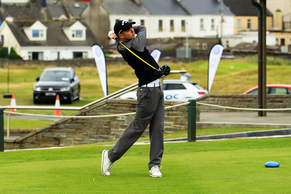  Reece Black (Hilton Templepatrick) teeing of in the third round of the South of Ireland Championship at Lahinch.  Saturday 28th July 2018. 