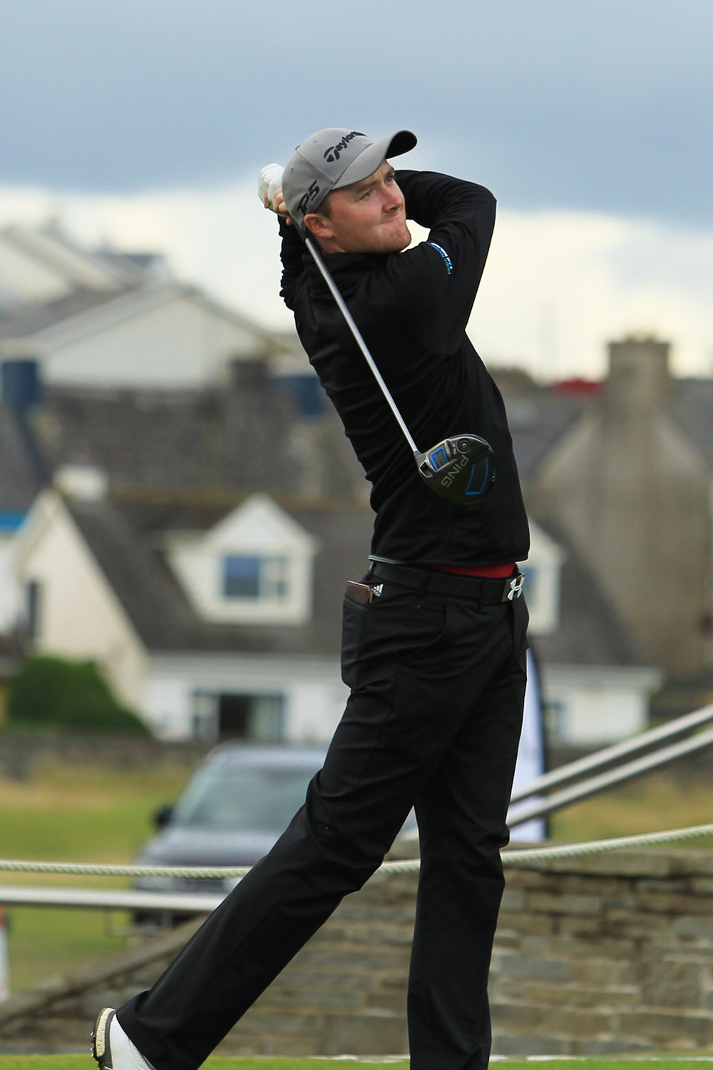  Eugene Smith (Laytown Betystown) teeing of in the third round of the South of Ireland Championship at Lahinch.  Saturday 28th July 2018.
Picture: Nial O'Shea 
