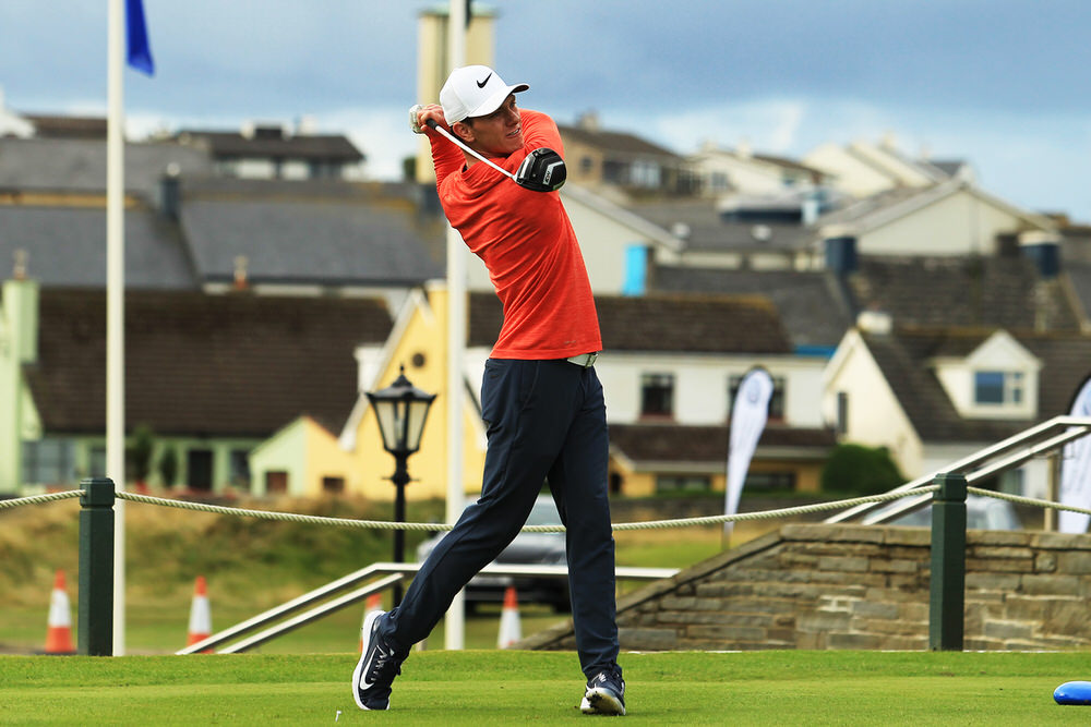  Rowan Lester (Hermitage) teeing of in the third round of the South of Ireland Championship at Lahinch.  Saturday 28th July 2018.
Picture: Niall O'Shea 