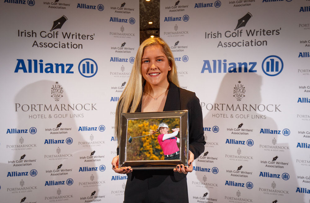  REPRO FREE***PRESS RELEASE NO REPRODUCTION FEE*** EDITORIAL USE ONLY 
2018 Allianz Irish Golf Writers Association Awards, Portmarnock Hotel and Golf Links, Dublin 13/12/2018
Sara Byrne, Women's Amateur of the year
Mandatory Credit ©INPHO/Oisin Kenir