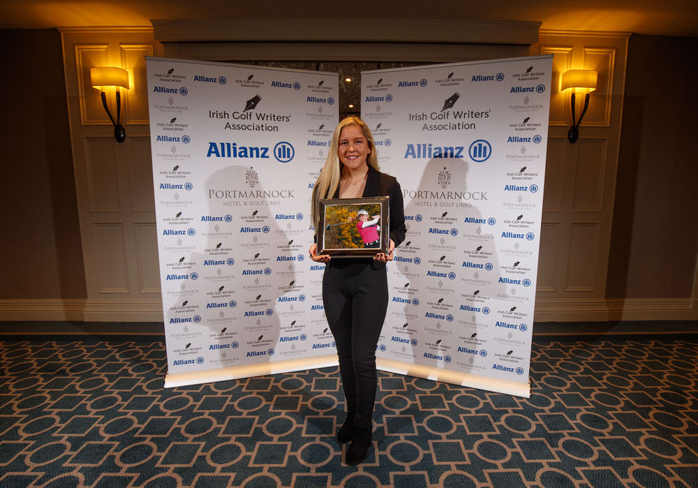  REPRO FREE***PRESS RELEASE NO REPRODUCTION FEE*** EDITORIAL USE ONLY 
2018 Allianz Irish Golf Writers Association Awards, Portmarnock Hotel and Golf Links, Dublin 13/12/2018
Sara Byrne, Women's Amateur of the year
Mandatory Credit ©INPHO/Oisin Kenir
